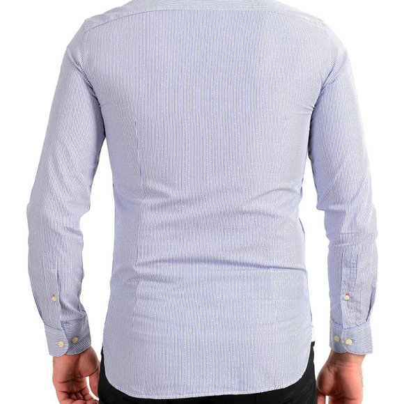 Scuderia Ferrari Men's Blue Striped Casual Button Down Shirt US S IT 48 - Picture 3 of 9